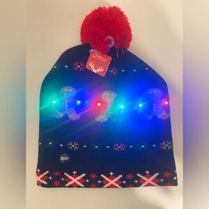New with tags Christmas Hat Beanie Gingerbread with lights one size